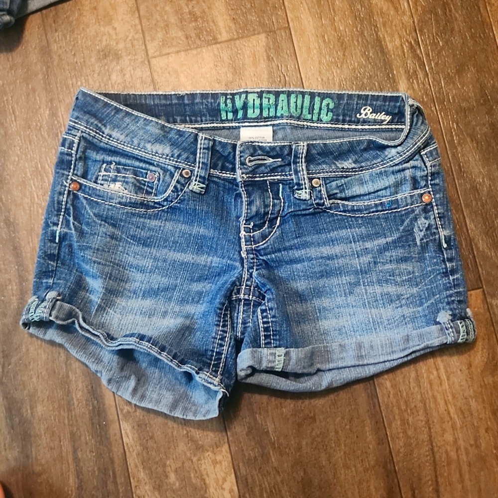 Hydraulic Bailey  Stretch Denim Thick StJean Shorts Womes Sz 3/4 #